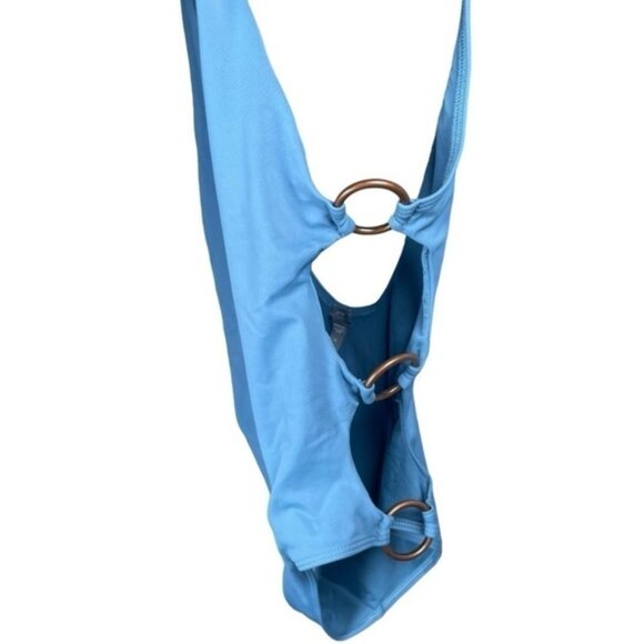 Aerie Large Swimsuits Blue One Piece Swimwear Beach Summer Vacation Scoop Sexy L - Picture 3 of 9